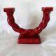 Ceramic chandelier, signed LONGCHAMP, twisted old red