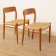 2 x vintage dining chairs | Niels Otto Møller | Model 75 | Teak