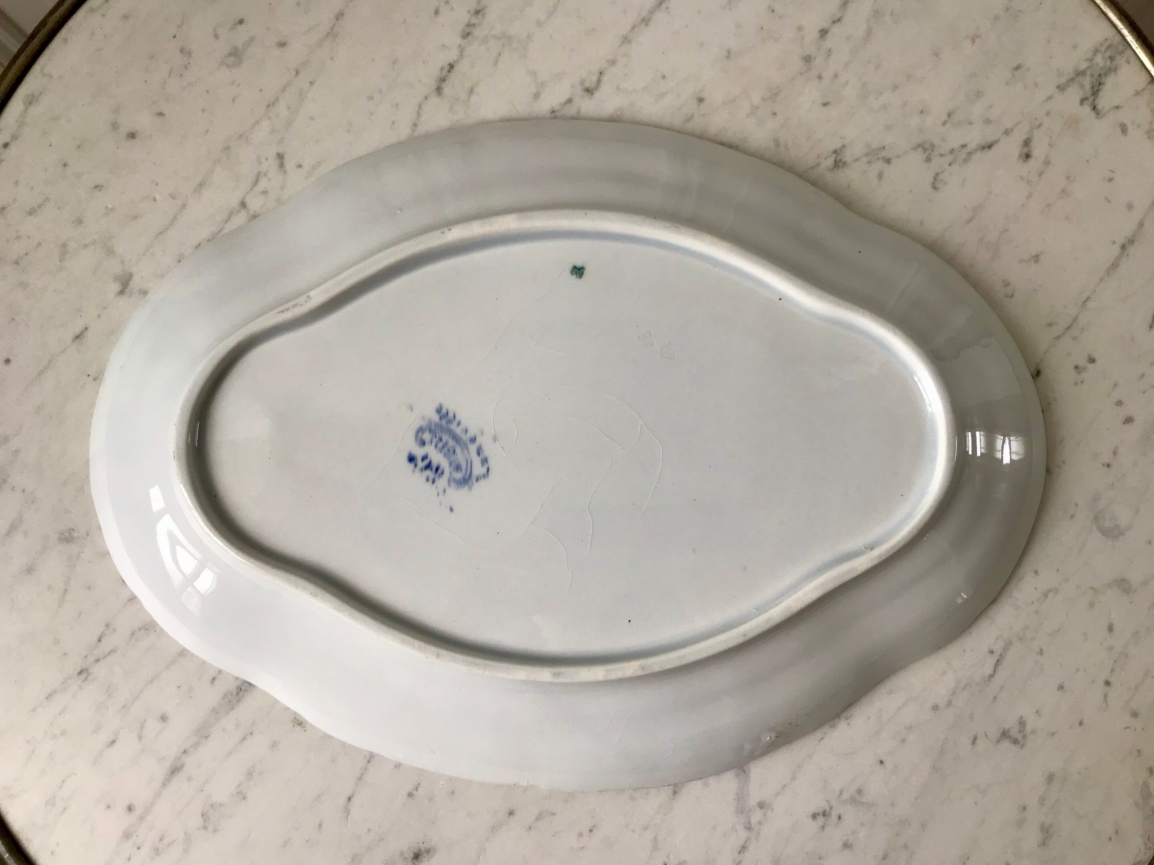 Oval iron clay dish K&G Lunéville model "Angèle" late 19th century