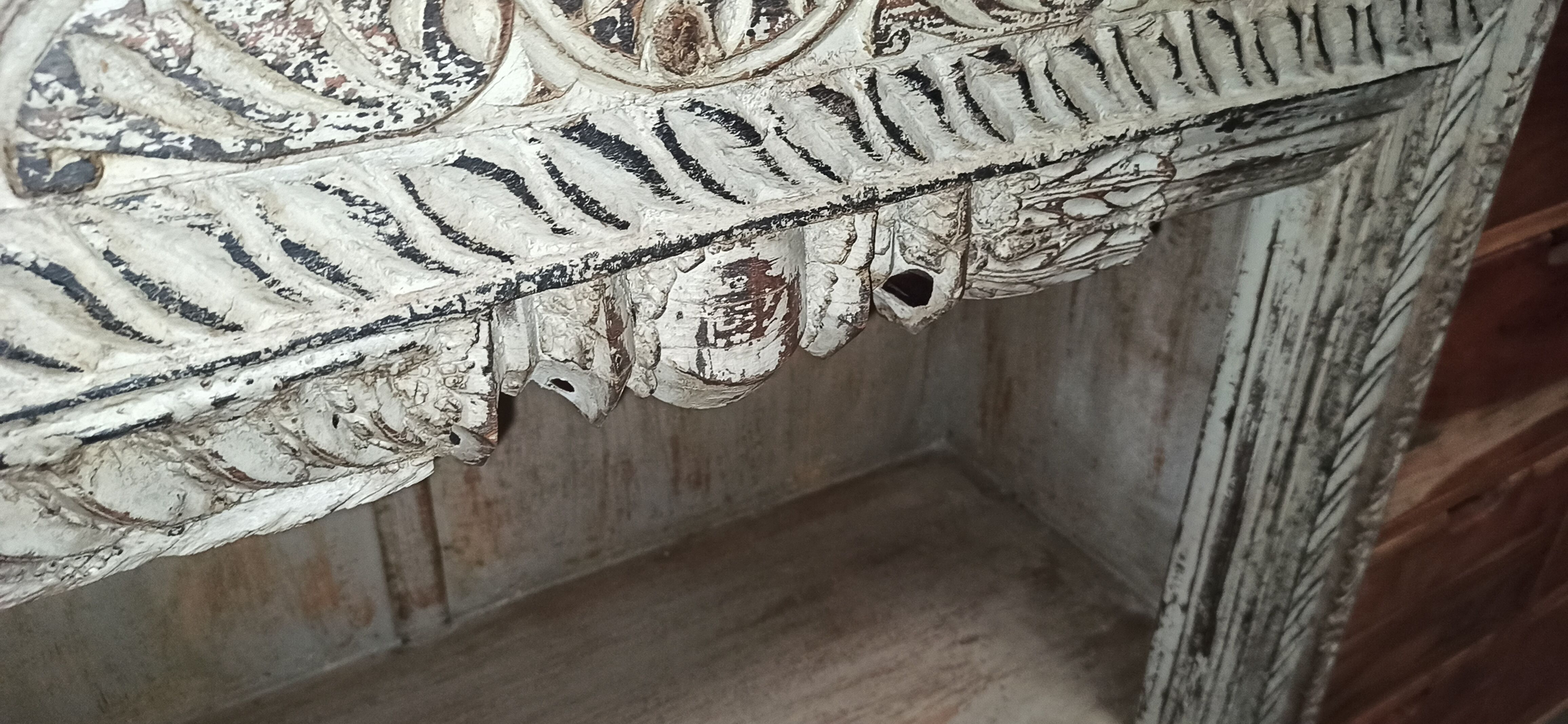 Old wooden furniture with niches