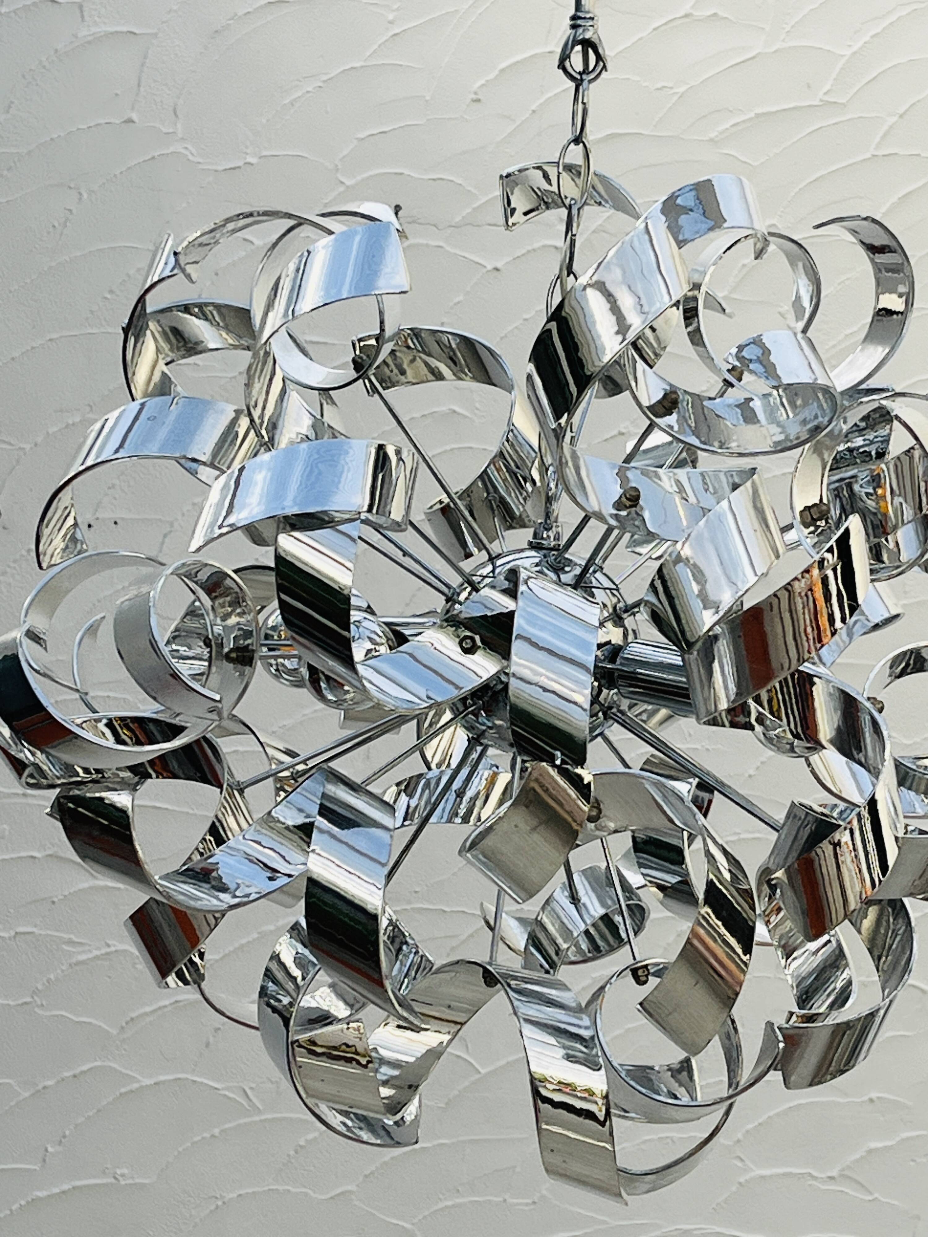 Sculptural chrome suspension design
