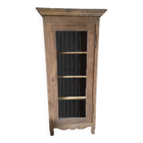 Meuble armoire vitrine vitré bois massif aéro-gommée ancien
