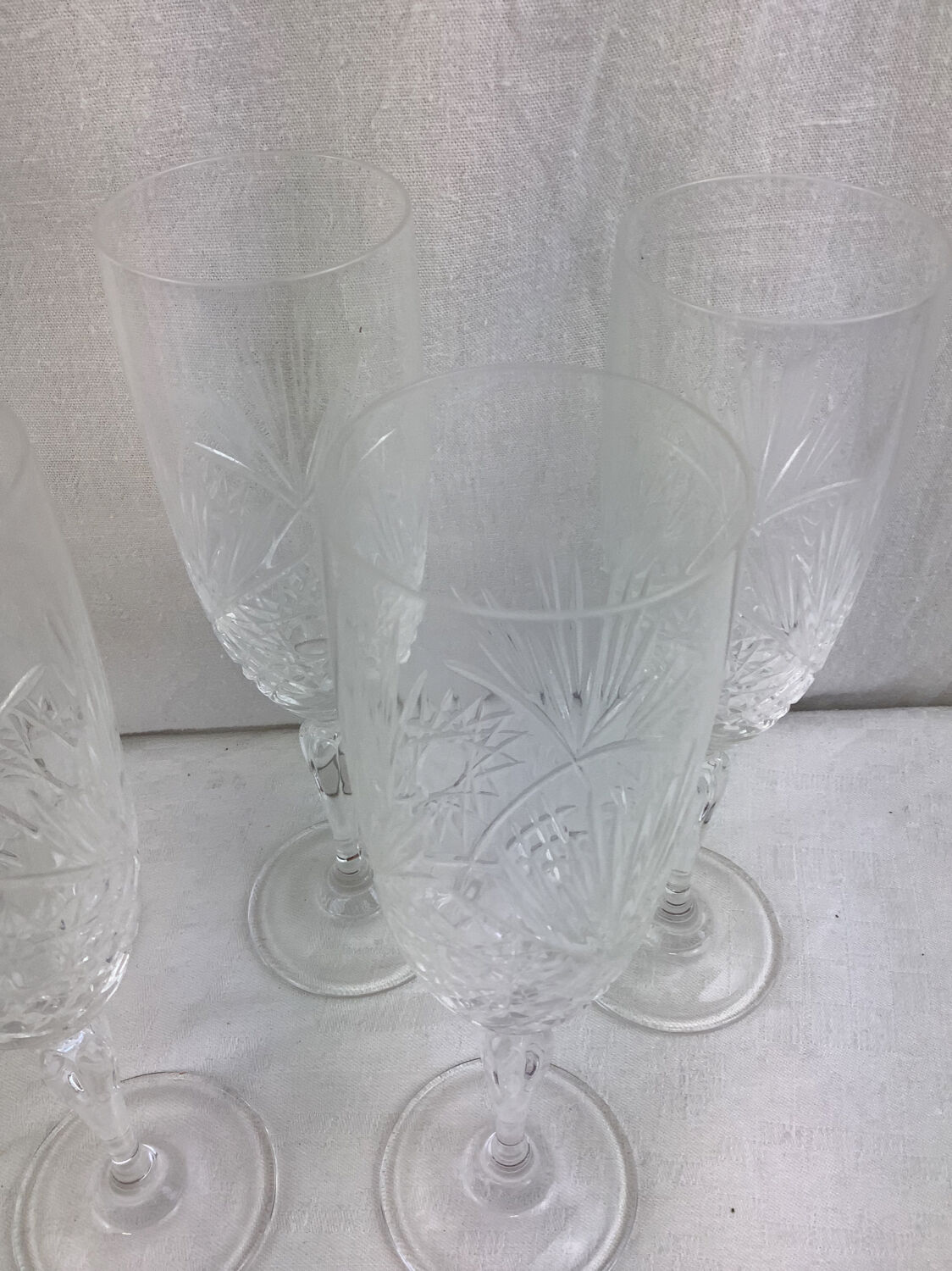 5 baccarat crystal flutes made in france