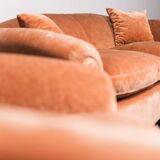 Sofa set two armchairs in velvet 40s vintage