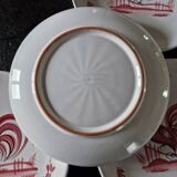 Henriot in Quimper - Set of 6 flat plates - Decorated with a pink rooster