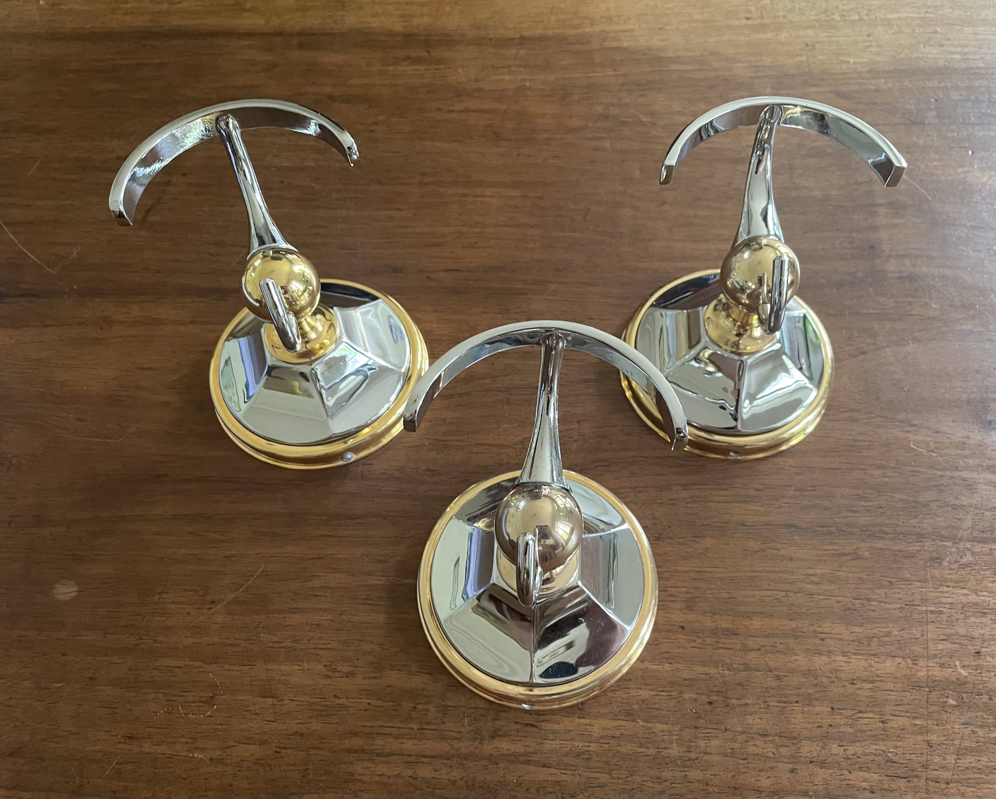 Chrome and gold metal coat rack