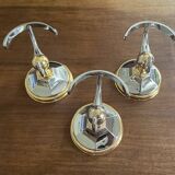 Chrome and gold metal coat rack