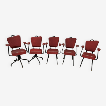 series of 5 armchairs from the 60s