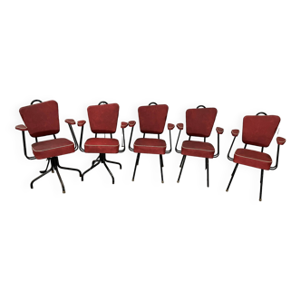 series of 5 armchairs from the 60s