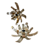 Pair of “flower” wall lights for Oxam 1970 Michel Boyer