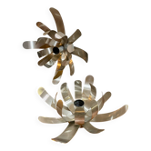 Paire d’appliques « fleur » pour Oxam 1970 Michel Boyer