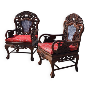 Lot de 2 chaises asiatiques - chinoises
