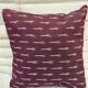 Indian blockprint cushion cover in burgundy cotton