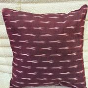 Indian blockprint cushion cover in burgundy cotton