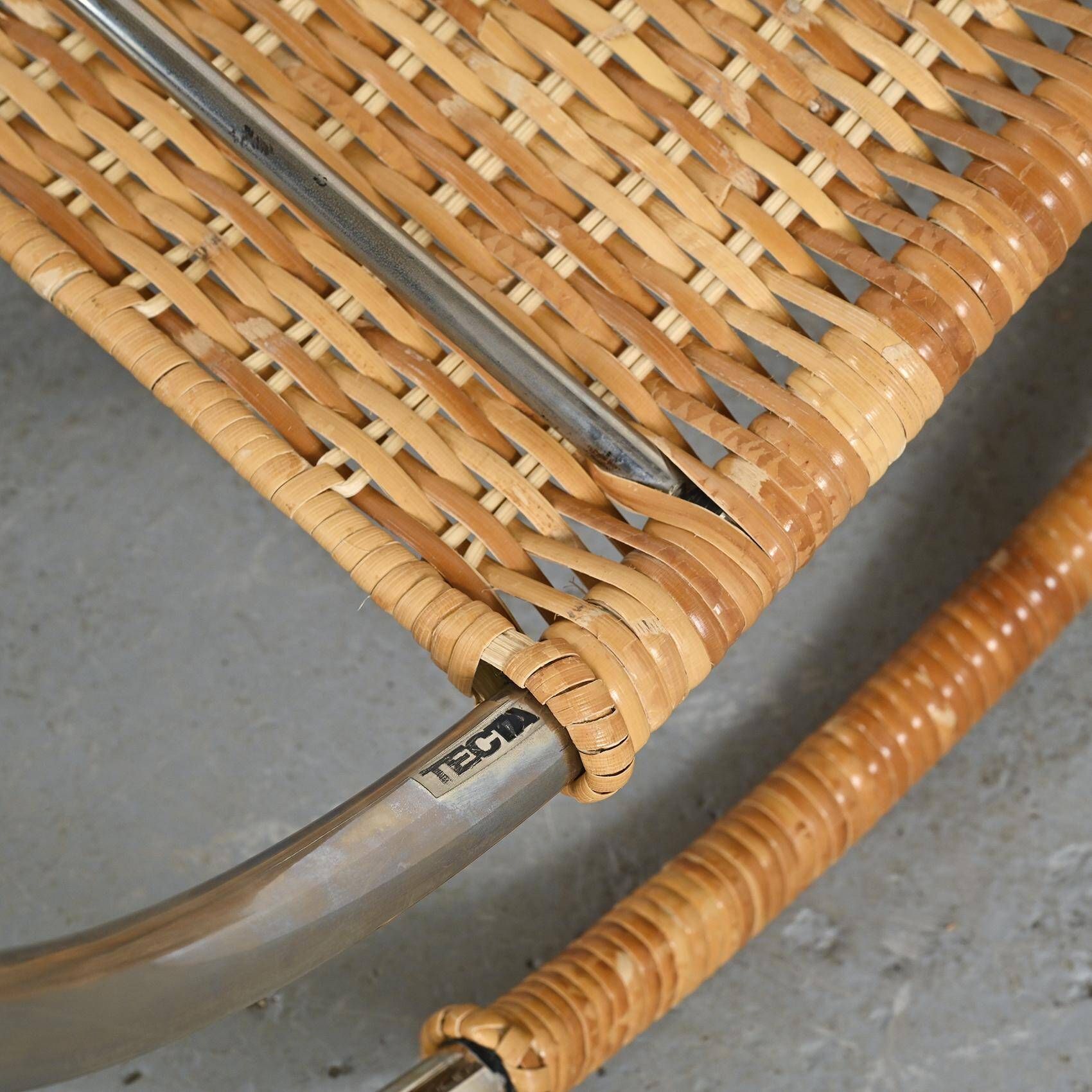 D42 tubular steel and cane armchair, Tecta, Germany, circa 1980