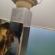 Lampe ancienne vintage métal chromé et bronze doré