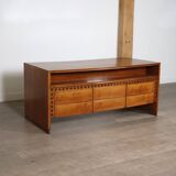 Curved Directors desk in walnut, Italy 1940s