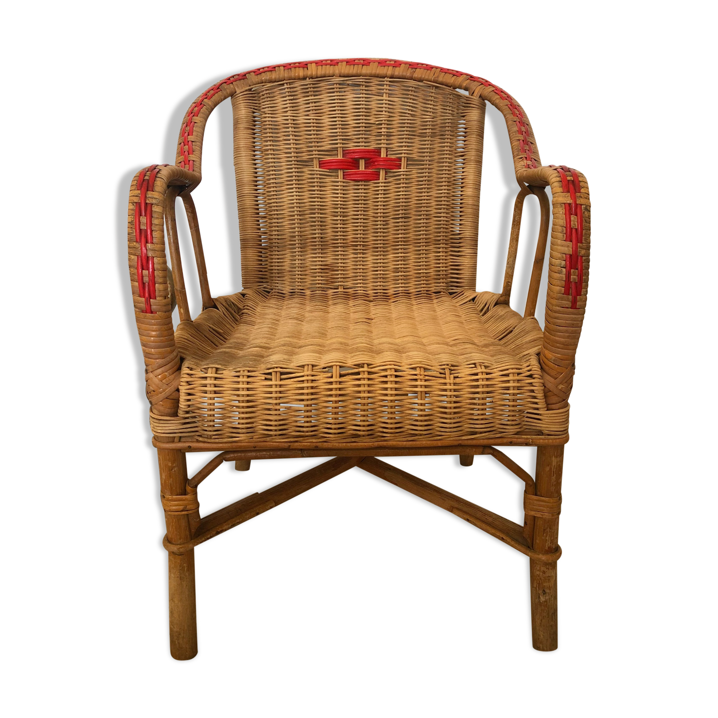 Children's armchair from the 60s, wicker