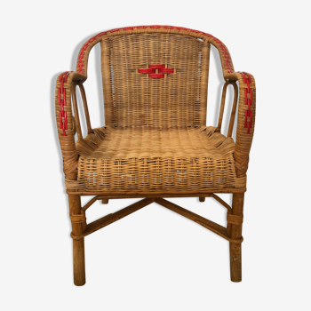 Children's armchair from the 60s, wicker