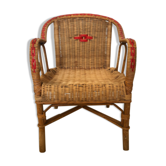 Children's armchair from the 60s, wicker