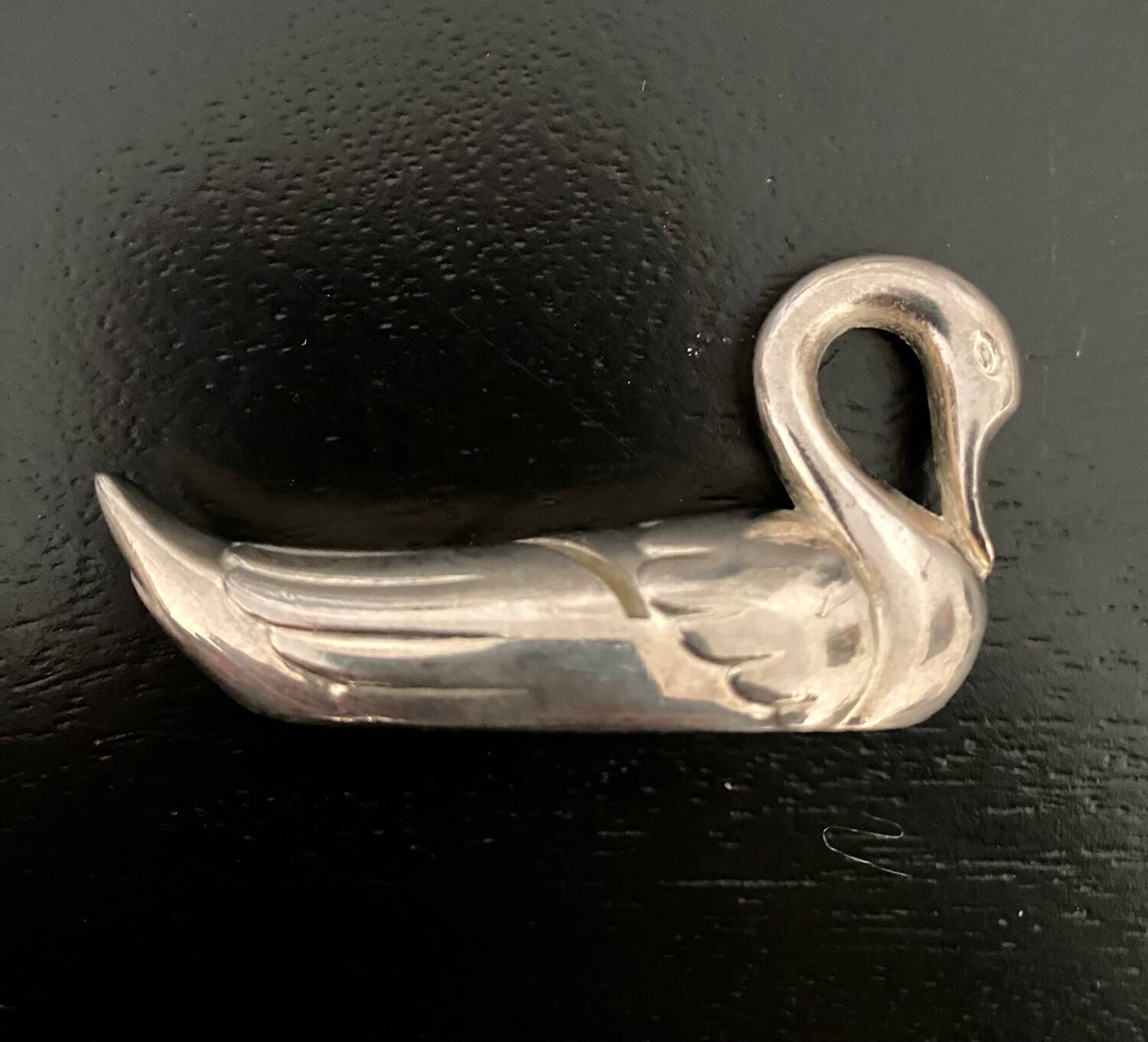 6 porte-couteaux forme canard en métal couleur argent