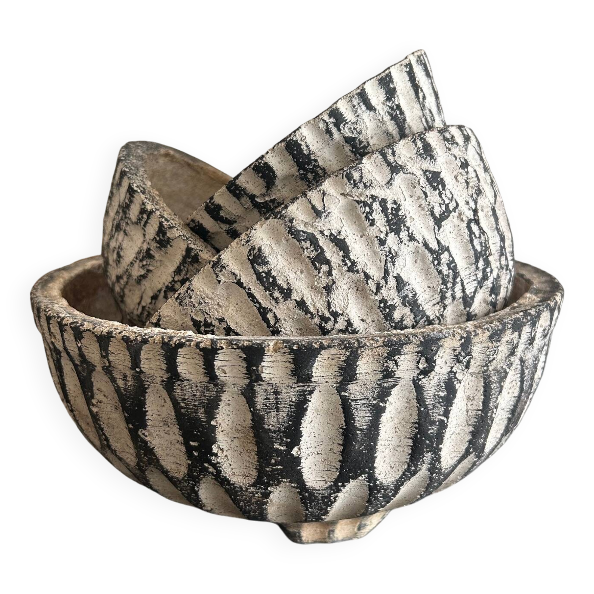 set of cement planters 1950