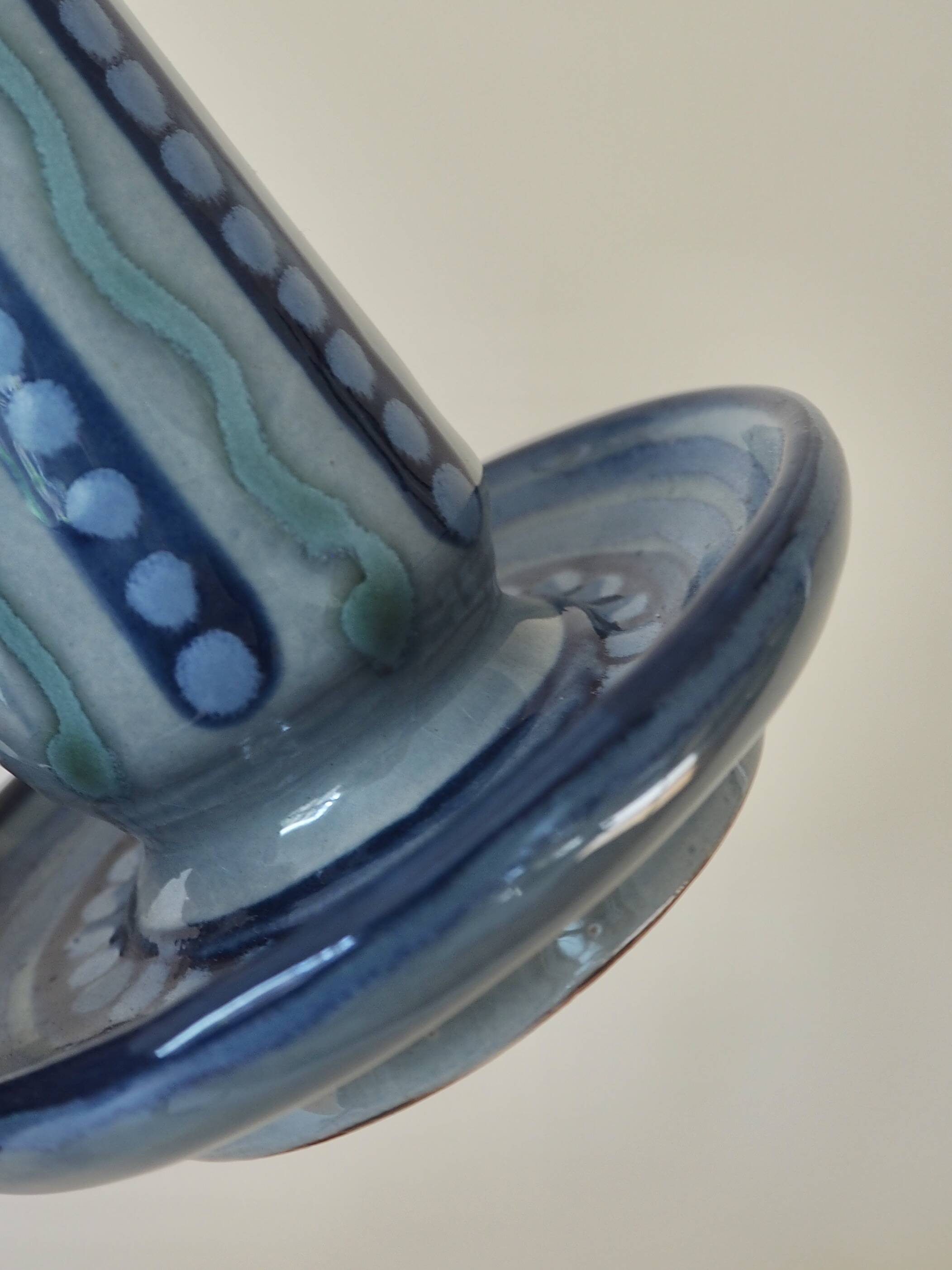 Pair of glazed ceramic candle holders Vilà Clara