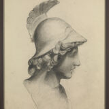 Selection of Three Academic Drawings, Charcoal Pencil on Paper, Framed
