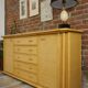 Wooden and rattan sideboard