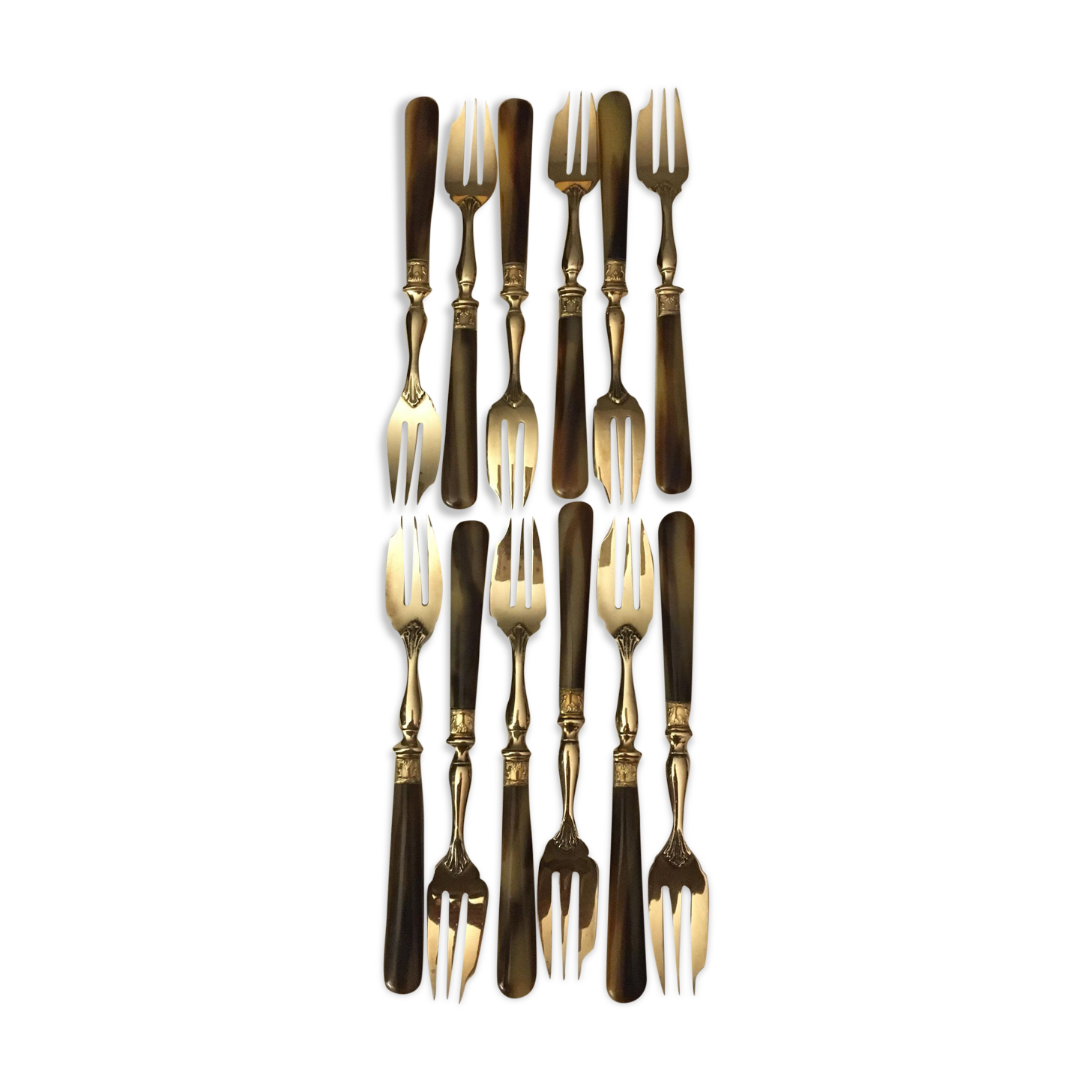 Golden vintage forks