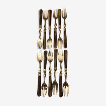 Golden vintage forks