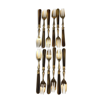 Golden vintage forks