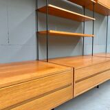 Mid century german teak floating wall unit by Dieter Hilker for Omnia, 1960s