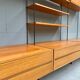 Mid century german teak floating wall unit by Dieter Hilker for Omnia, 1960s