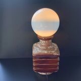 Lampe  Vintage Facette Fatlava Cari Zalloni Globe Verre Blanc 1970 Steuler