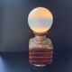 Vintage Faceted Fatlava Cari Zalloni Globe White Glass Lamp 1970 Steuler