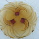 Empty cup tripod pocket in yellow smoked pressed glass