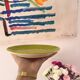 Set of 4 bright green dessert plates