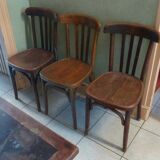 3 turned wooden chairs