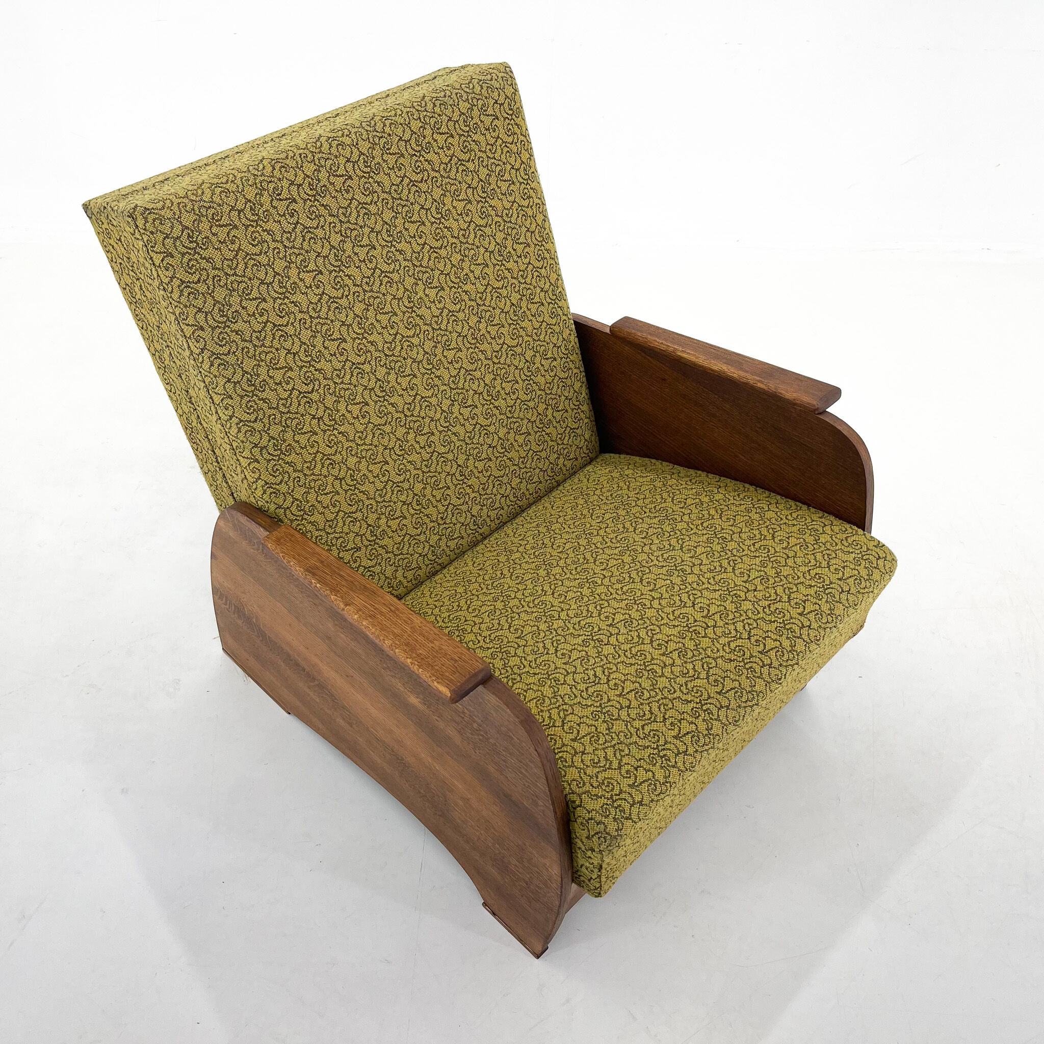 1960s armchair convertible to daybed, czechoslovakia