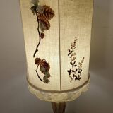 Marble base lamp with antique hand-embroidered lampshade