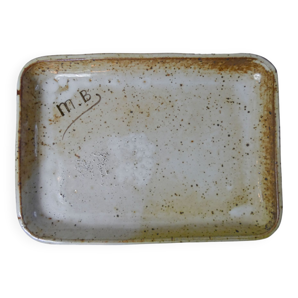 Plateau en grès signé