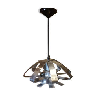 Chrome metal pendant lamp year 70