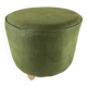 English green velvet pouf