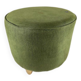 English green velvet pouf