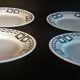 Series of four flat earthenware plates P.B. Rochechouart Limoges model Anna