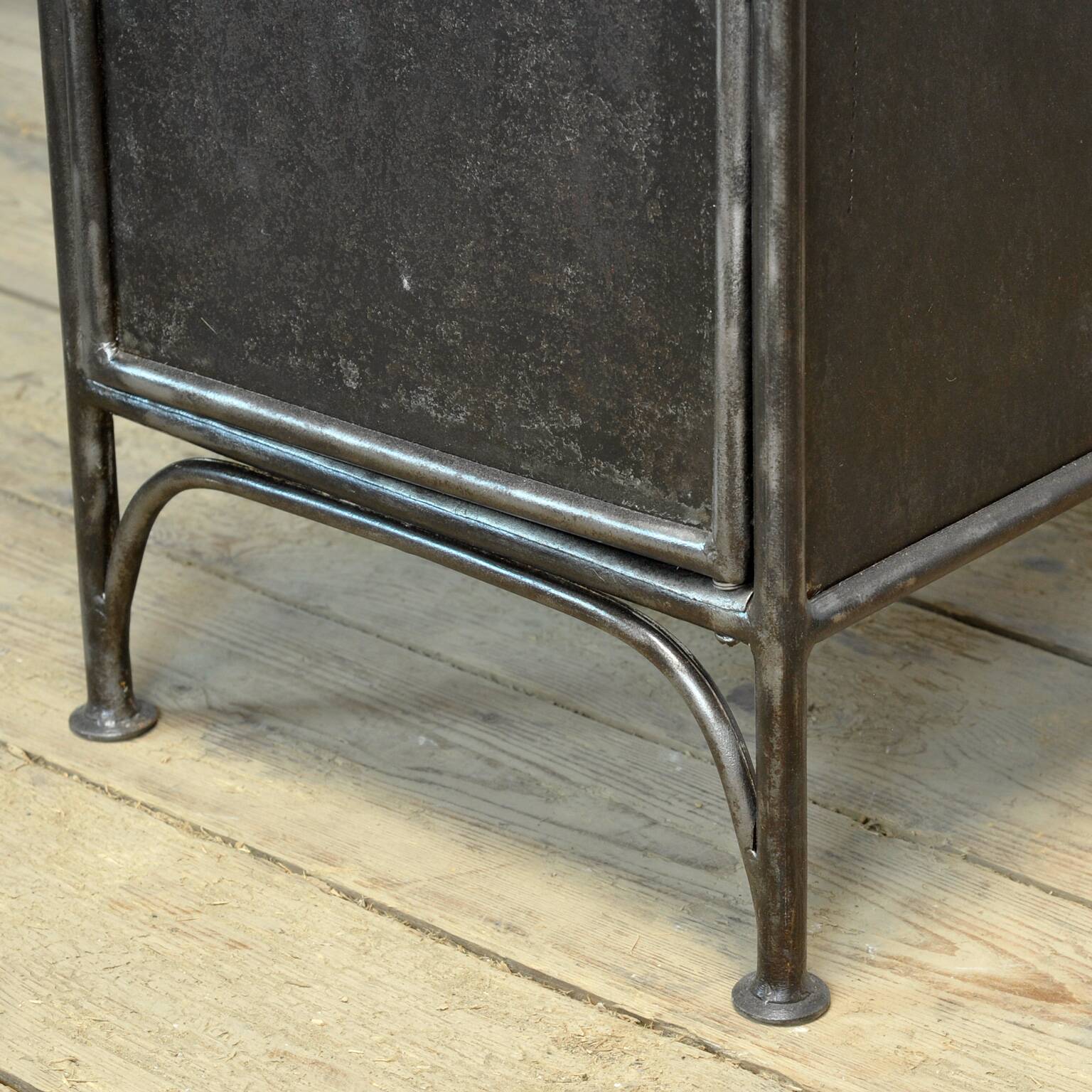 Set Iron And Glass Nightstands, 1900’s