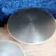 Set of three designer coffee tables in frosted metal, circa 1990/2000