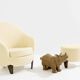Valérie Courtet sculpture rhinocéros en grès émaillé circa 2010