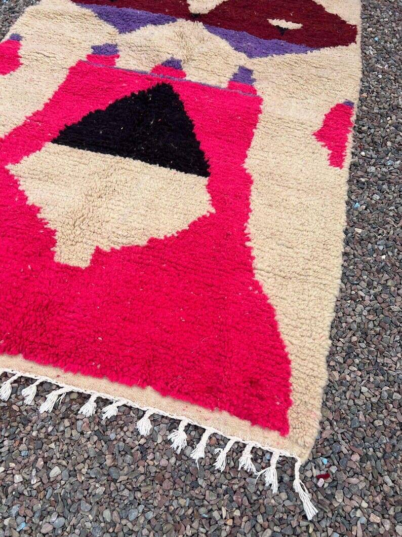 Handmade, multicolored Berber rug in pure wool, size 200 x 300 cm